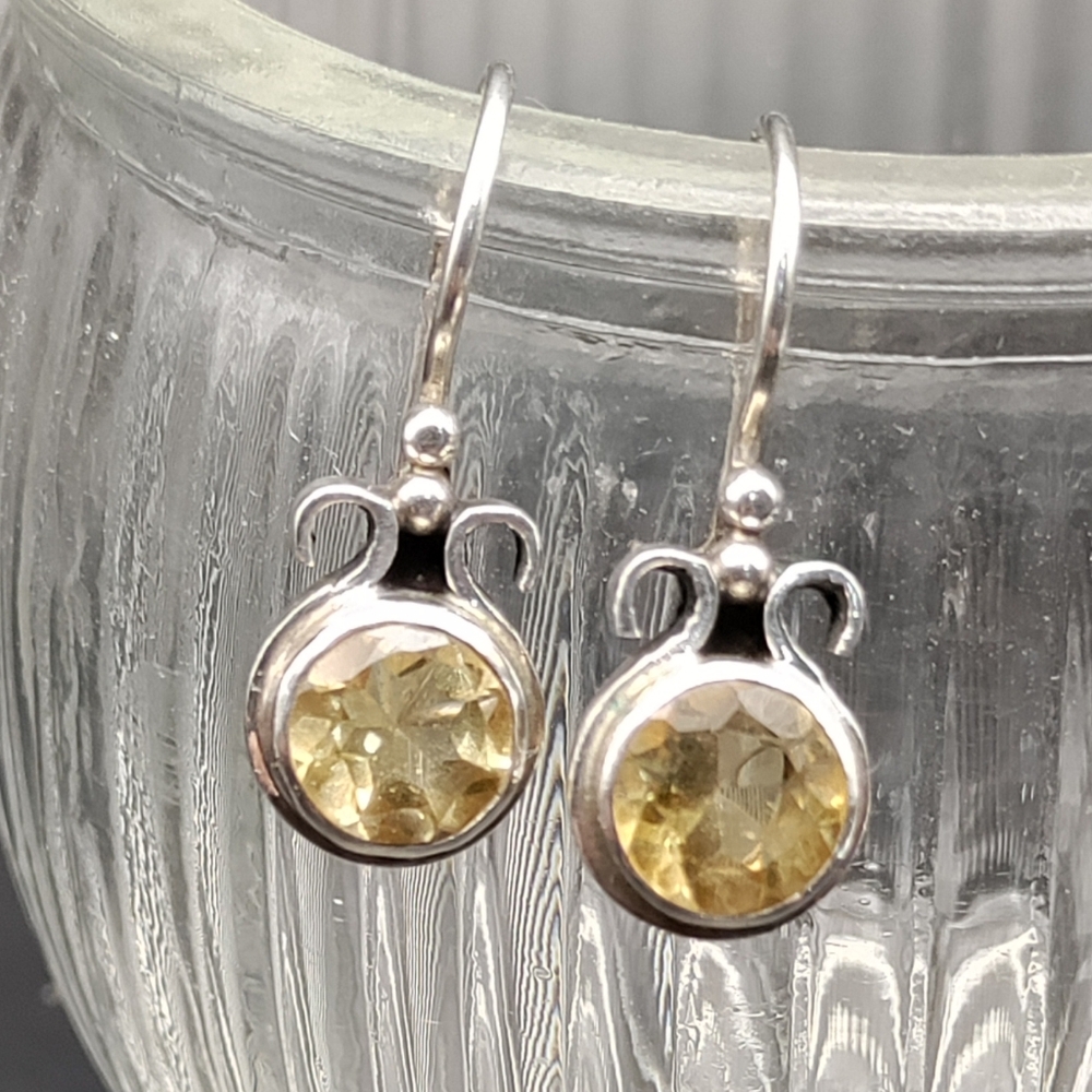 Vintage Sterling Silver and Citrine earrings